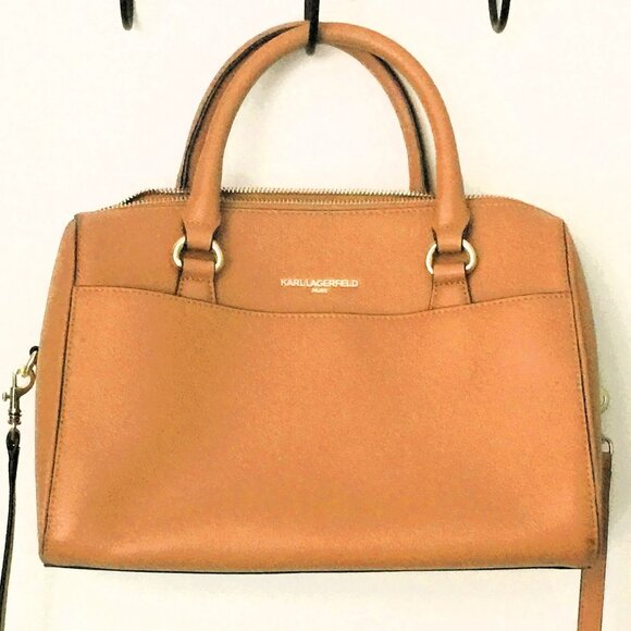 KARL LAGERFIELD PARIS SATCHEL BAG WITH CROSSBODY STRAP - Picture 1 of 6